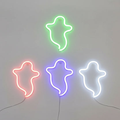 Halloween Néon LED – Déco Murale & Lumière d’Ambiance, USB ou Piles