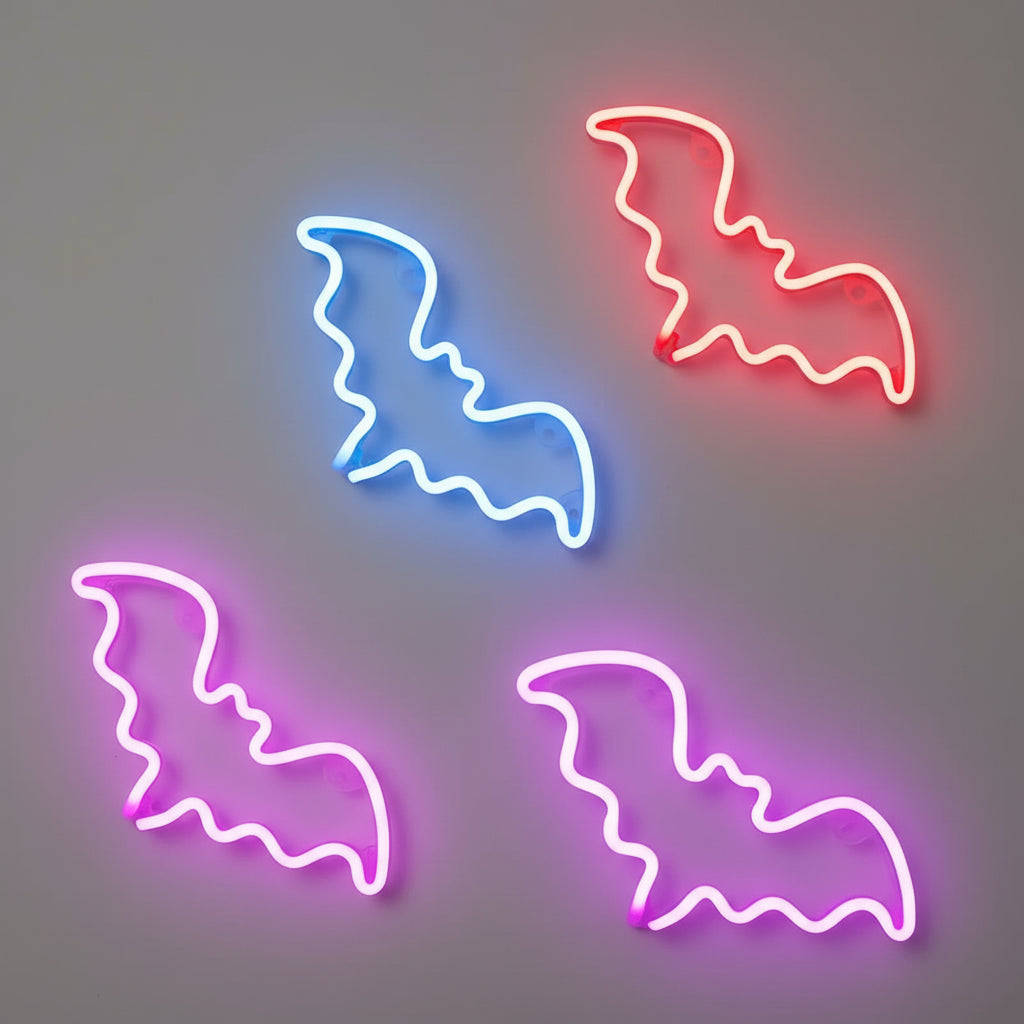 Halloween Néon LED – Déco Murale & Lumière d’Ambiance, USB ou Piles
