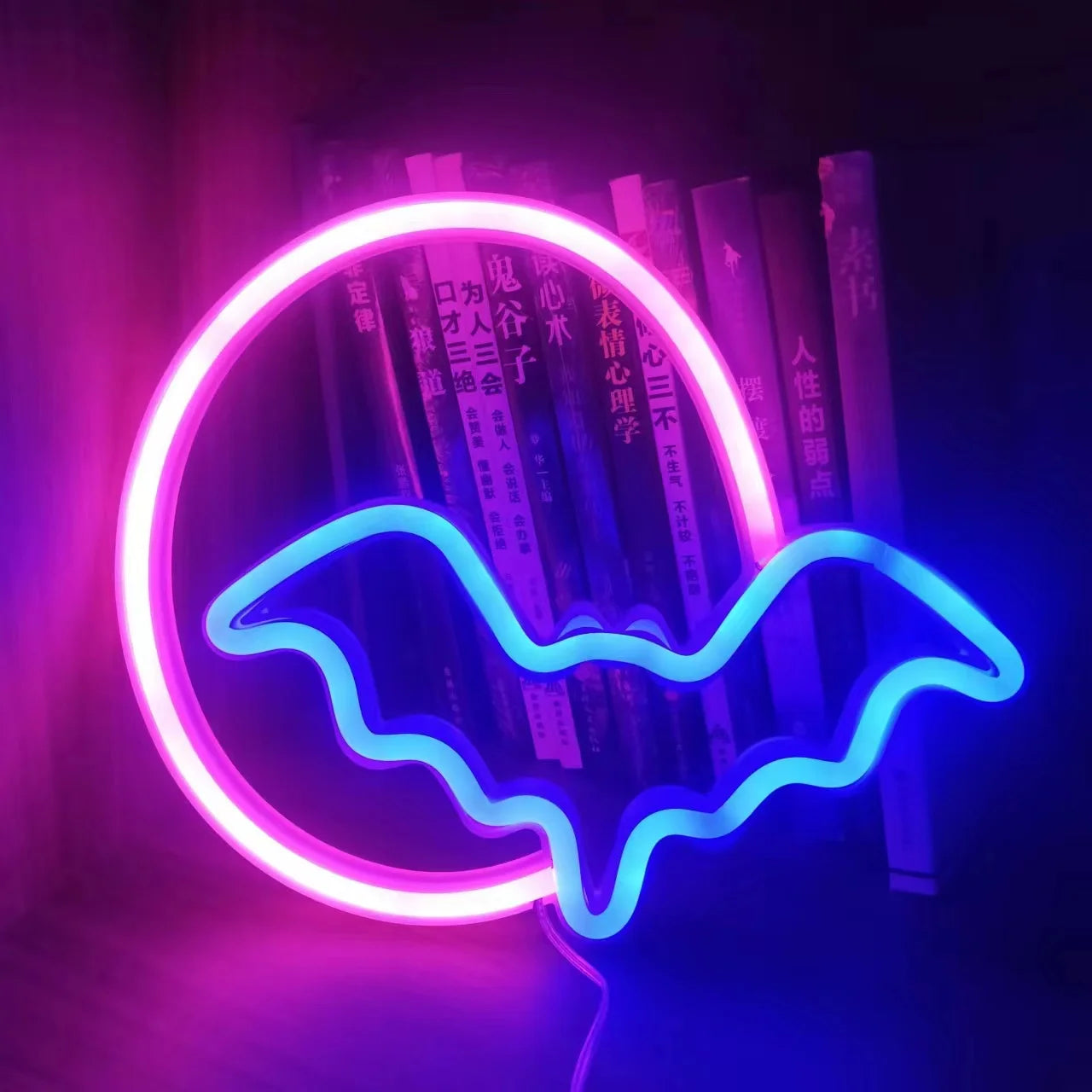 Halloween Néon LED – Déco Murale & Lumière d’Ambiance, USB ou Piles