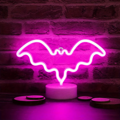 Halloween Néon LED – Déco Murale & Lumière d’Ambiance, USB ou Piles