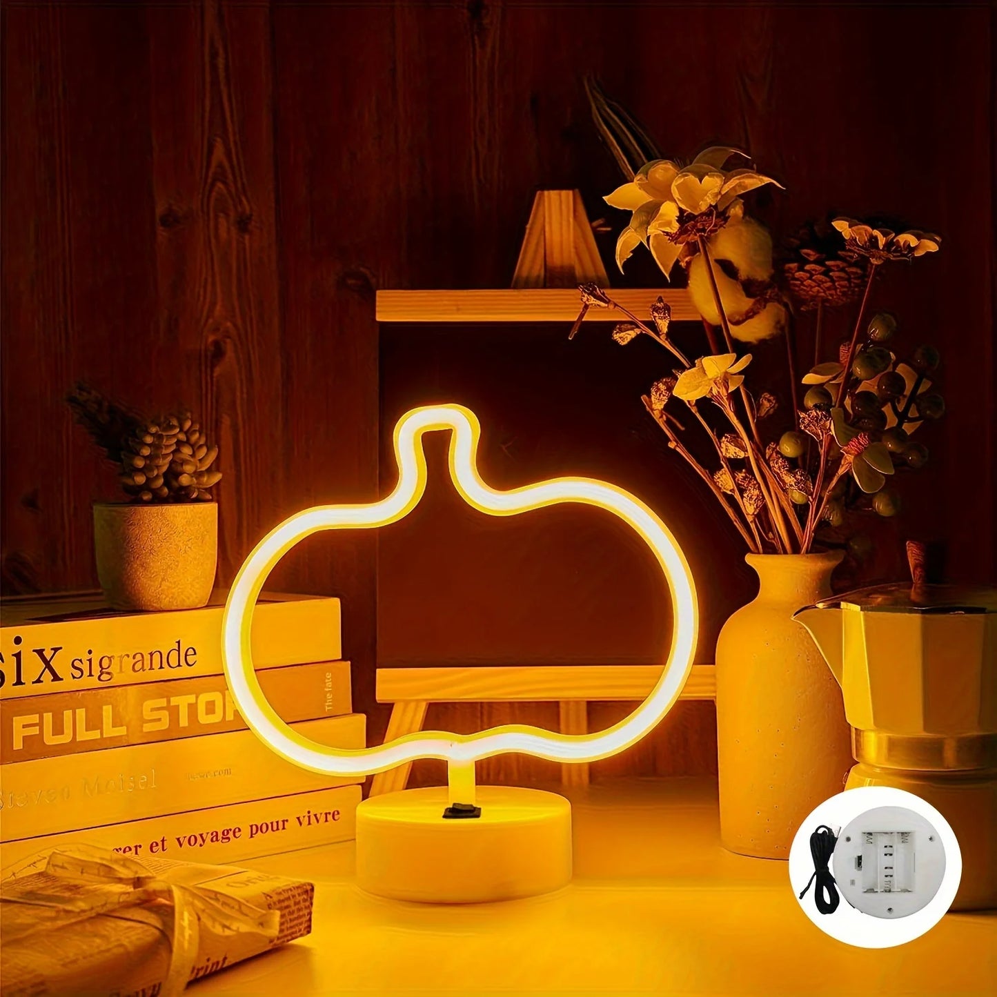 Halloween Néon LED – Déco Murale & Lumière d’Ambiance, USB ou Piles