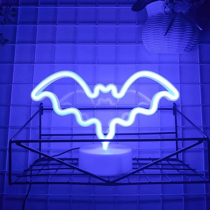 Halloween Néon LED – Déco Murale & Lumière d’Ambiance, USB ou Piles