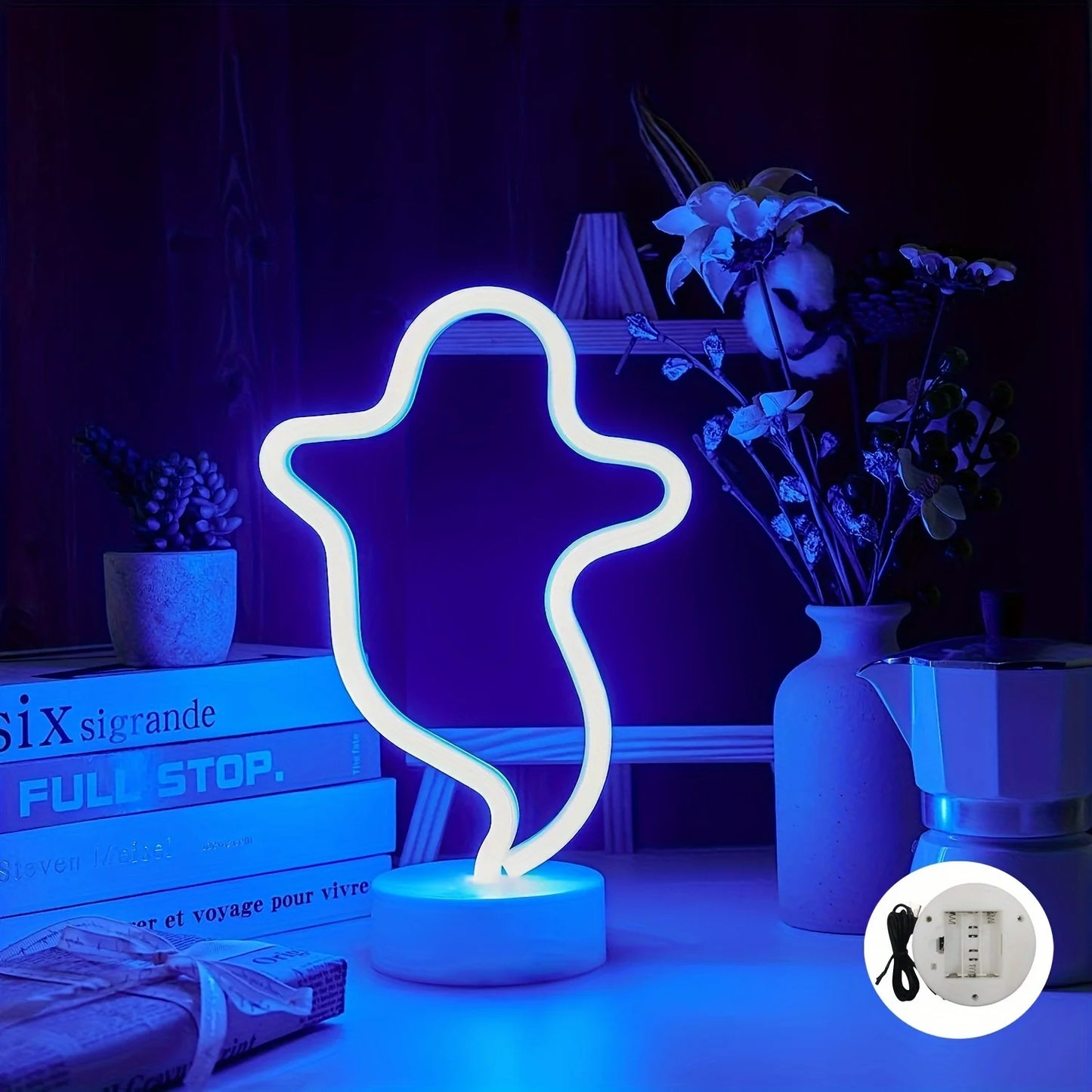 Halloween Néon LED – Déco Murale & Lumière d’Ambiance, USB ou Piles